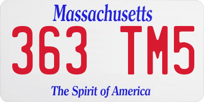 MA license plate 363TM5