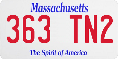 MA license plate 363TN2