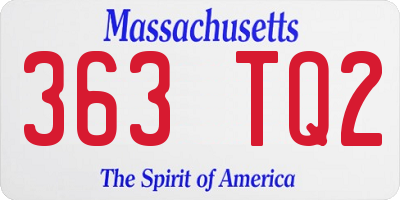 MA license plate 363TQ2