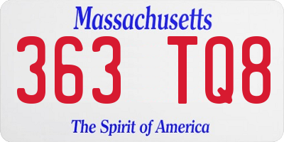 MA license plate 363TQ8