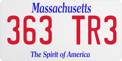 MA license plate 363TR3