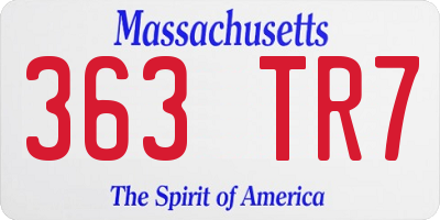 MA license plate 363TR7