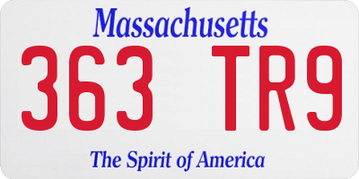 MA license plate 363TR9