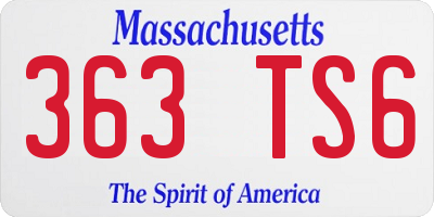 MA license plate 363TS6