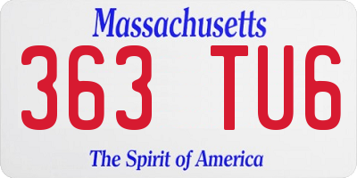 MA license plate 363TU6