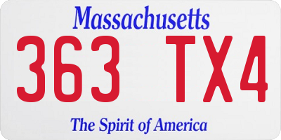 MA license plate 363TX4