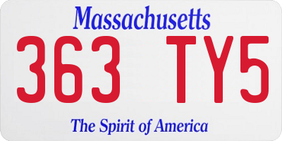 MA license plate 363TY5