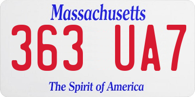 MA license plate 363UA7