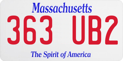 MA license plate 363UB2