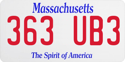 MA license plate 363UB3