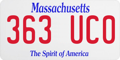 MA license plate 363UC0