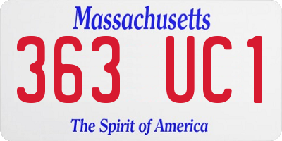MA license plate 363UC1