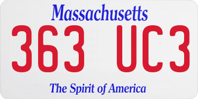 MA license plate 363UC3