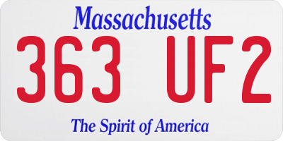 MA license plate 363UF2