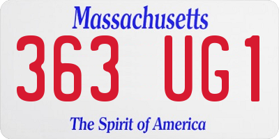 MA license plate 363UG1
