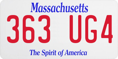 MA license plate 363UG4