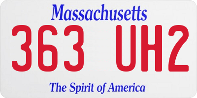 MA license plate 363UH2