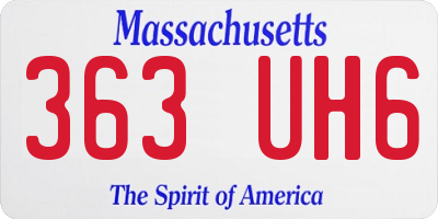 MA license plate 363UH6
