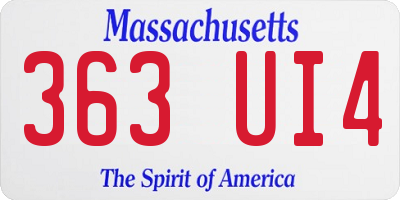 MA license plate 363UI4
