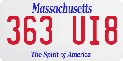 MA license plate 363UI8