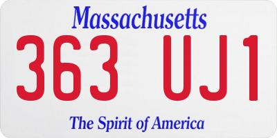 MA license plate 363UJ1