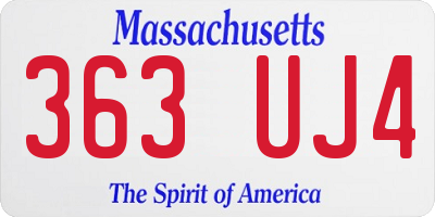 MA license plate 363UJ4