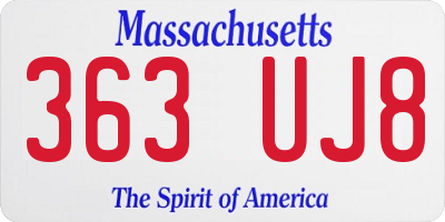 MA license plate 363UJ8