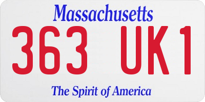 MA license plate 363UK1