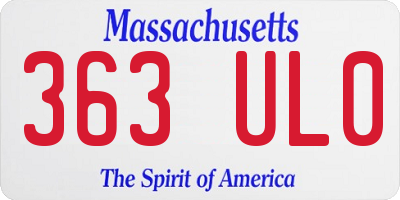MA license plate 363UL0