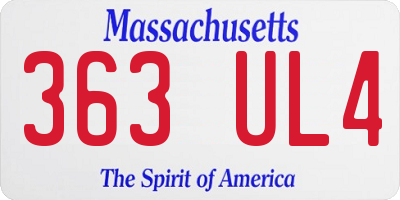 MA license plate 363UL4