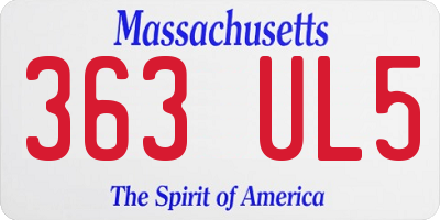 MA license plate 363UL5