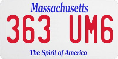 MA license plate 363UM6