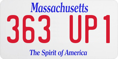 MA license plate 363UP1