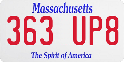 MA license plate 363UP8