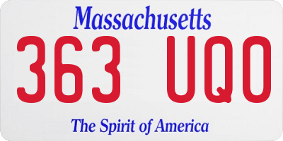MA license plate 363UQ0