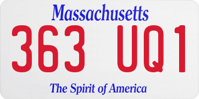 MA license plate 363UQ1