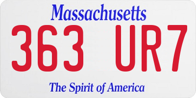 MA license plate 363UR7