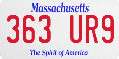 MA license plate 363UR9