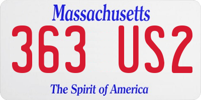 MA license plate 363US2