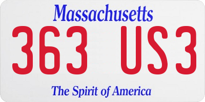 MA license plate 363US3