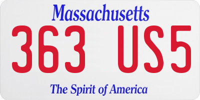 MA license plate 363US5