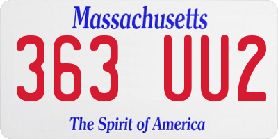MA license plate 363UU2
