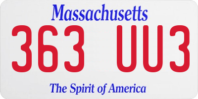 MA license plate 363UU3