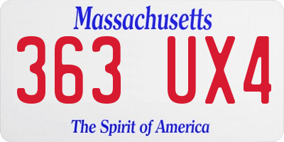 MA license plate 363UX4