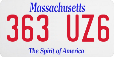MA license plate 363UZ6