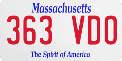 MA license plate 363VD0