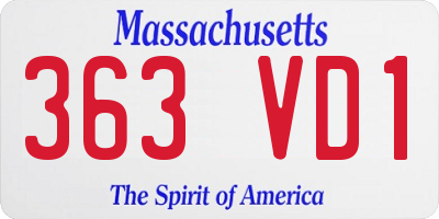 MA license plate 363VD1