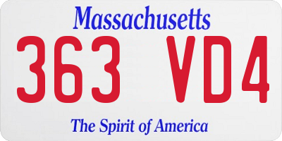 MA license plate 363VD4