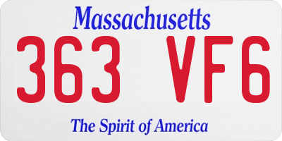 MA license plate 363VF6