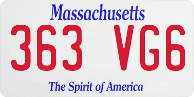 MA license plate 363VG6